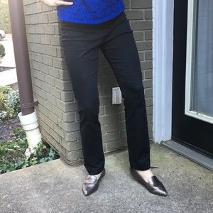 Express Stretch Straight Mid Rise Black Pants LONG